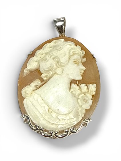 Pendant Mandile 1922 Woman Cammei  in Silver Conchiglia 2MCICM233.6 - 2MCICM233.6